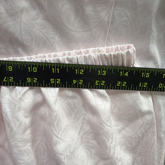 Oscar de la Renta Pink Satin Pajama Set Vintage 90s Jacquard Medium - Picture 10 of 13